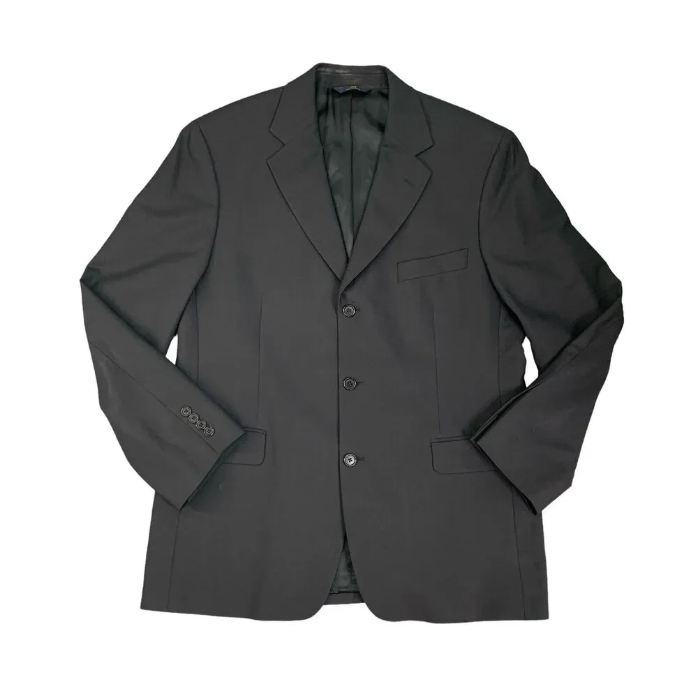 Vintage Brooks Brothers‎ Blazer Mens 42 Black Single Breasted 3 Button Wool